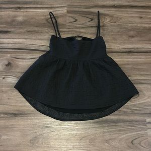 ASTR The Label Black Spaghetti Strap Baby Doll Crop Tank